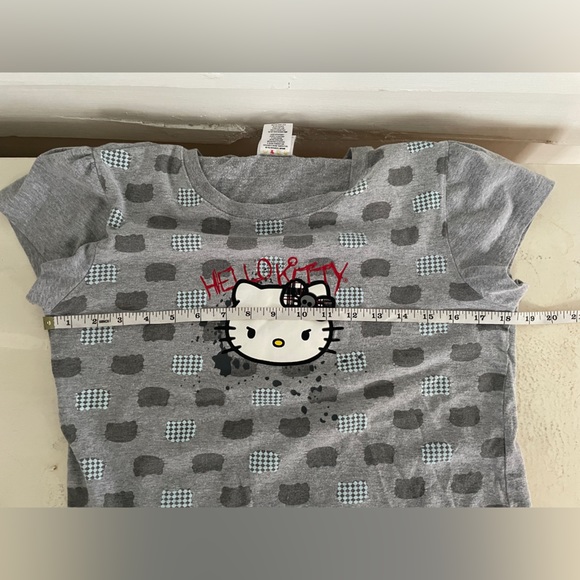 Grey Polka Dot Hello Kitty T-Shirt - Picture 4 of 7